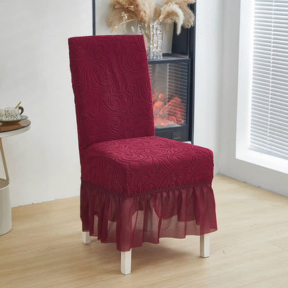 Coprisedia da pranzo universale elasticizzato in jacquard - Vino - 6 pezzi - Taglia unica - image 13