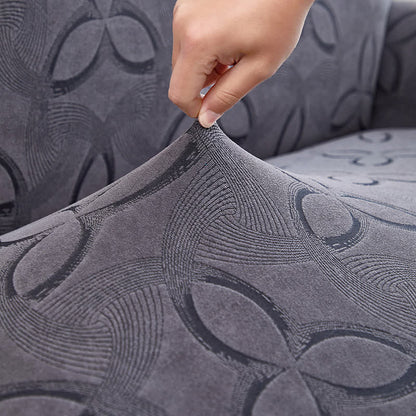 Coprisedia da pranzo in jacquard elasticizzato tinta unita - image 9