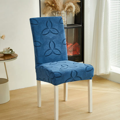 Coprisedia da pranzo in jacquard elasticizzato tinta unita - Blu scuro - 6 pezzi - Standard - image 14