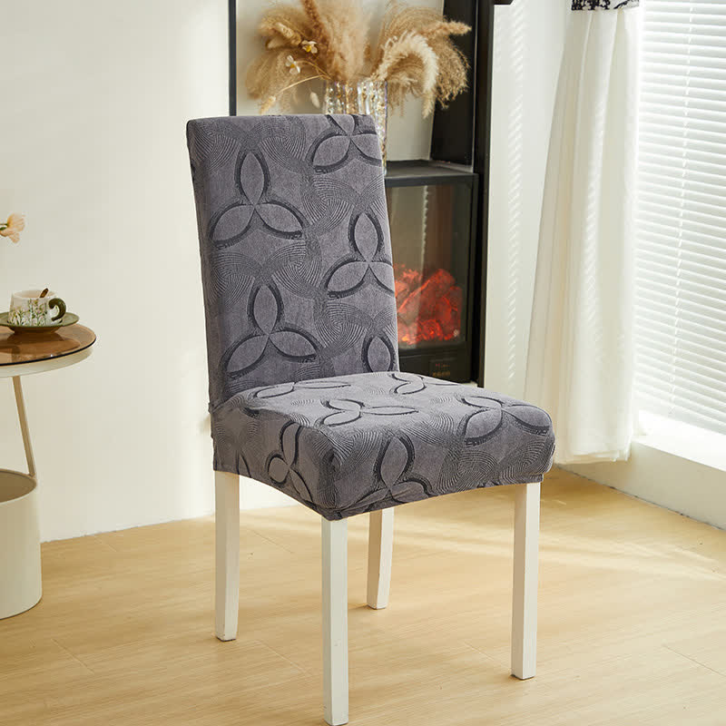Coprisedia da pranzo in jacquard elasticizzato tinta unita - Grigio - 6 pezzi - Standard - image 7