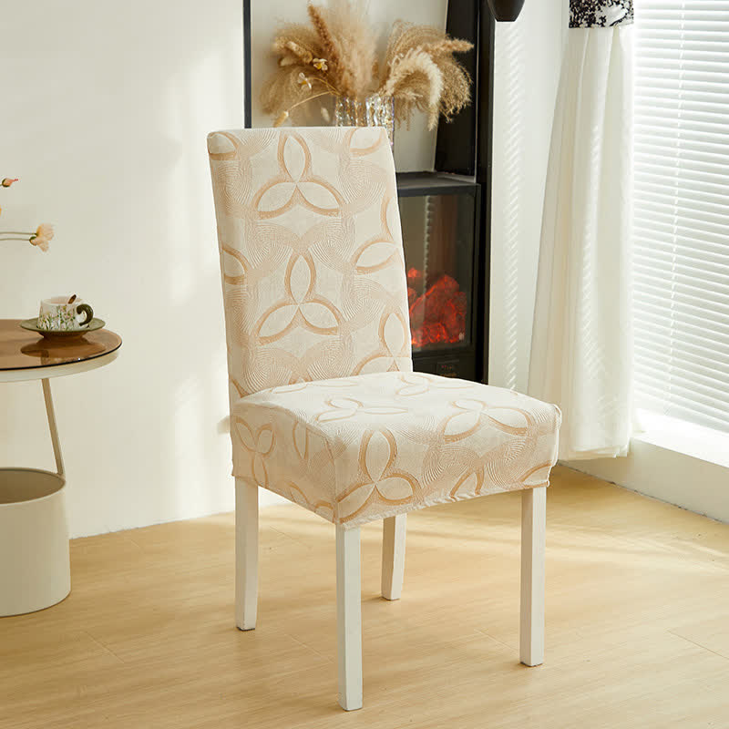 Coprisedia da pranzo in jacquard elasticizzato tinta unita - Beige - 6 pezzi - Standard - image 12