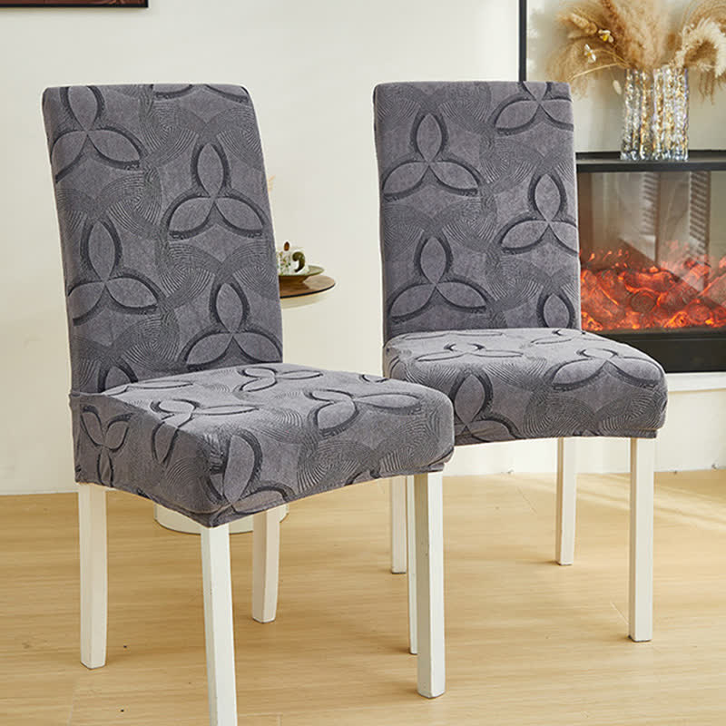 Coprisedia da pranzo in jacquard elasticizzato tinta unita - image 5