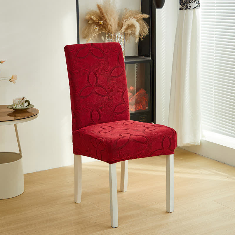 Coprisedia da pranzo in jacquard elasticizzato tinta unita - Vino - 6 pezzi - Standard - image 18