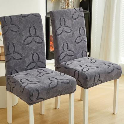 Coprisedia da pranzo in jacquard elasticizzato tinta unita - image 6