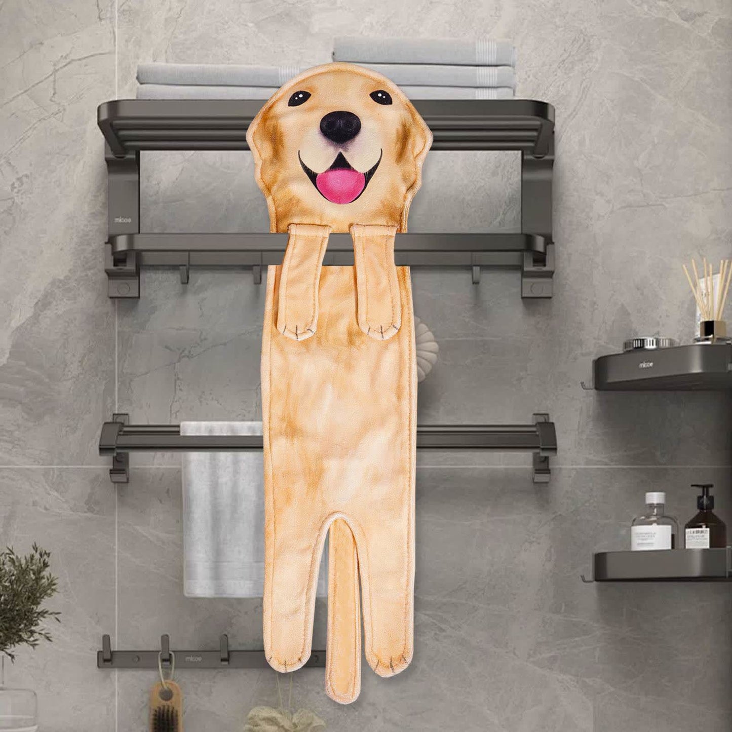 Asciugamano da bagno da appendere a forma di cane - image 4