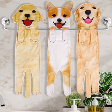 Asciugamano da bagno da appendere a forma di cane - Golden Retriever + Corgi + Labrador Retriever - 3 pezzi - image 0