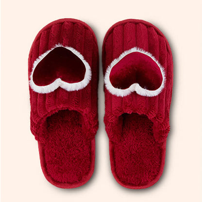 Pantofole di peluche a forma di cuore rosso - Rosso - 2XL - image 4