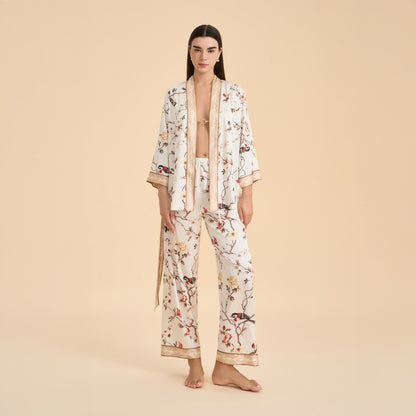 Completo da salotto kimono con uccelli floreali vintage - image 1