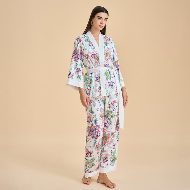 Completo da salotto con kimono floreale retrò - image 3