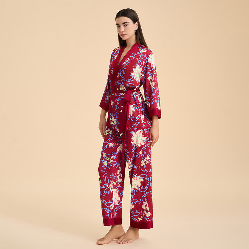 Completo da casa in stile kimono floreale retrò - image 4