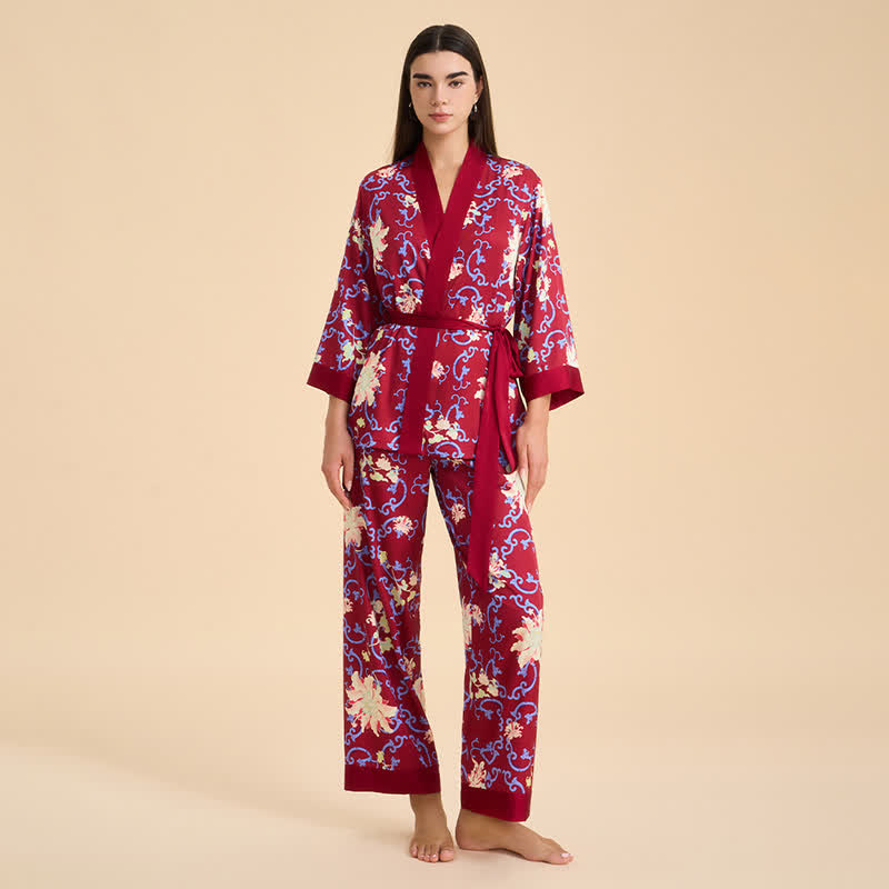 Completo da casa in stile kimono floreale retrò - image 2