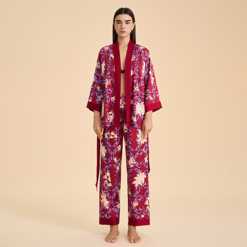 Completo da casa in stile kimono floreale retrò - image 1