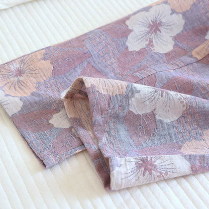Completo da notte in cotone jacquard con fiori di ciliegio - image 11