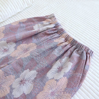 Completo da notte in cotone jacquard con fiori di ciliegio - image 8