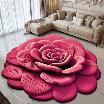 Tappeto effetto 3D Creative Rose - Rosa - 120cm x 120cm - image 0