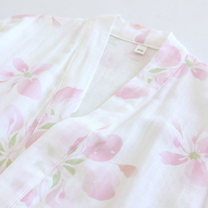 Accappatoio kimono in garza di cotone con fiori di ciliegio - image 5