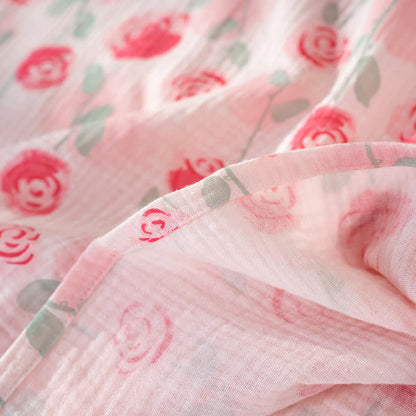 Camicia da notte romantica in garza di cotone rosa - image 7