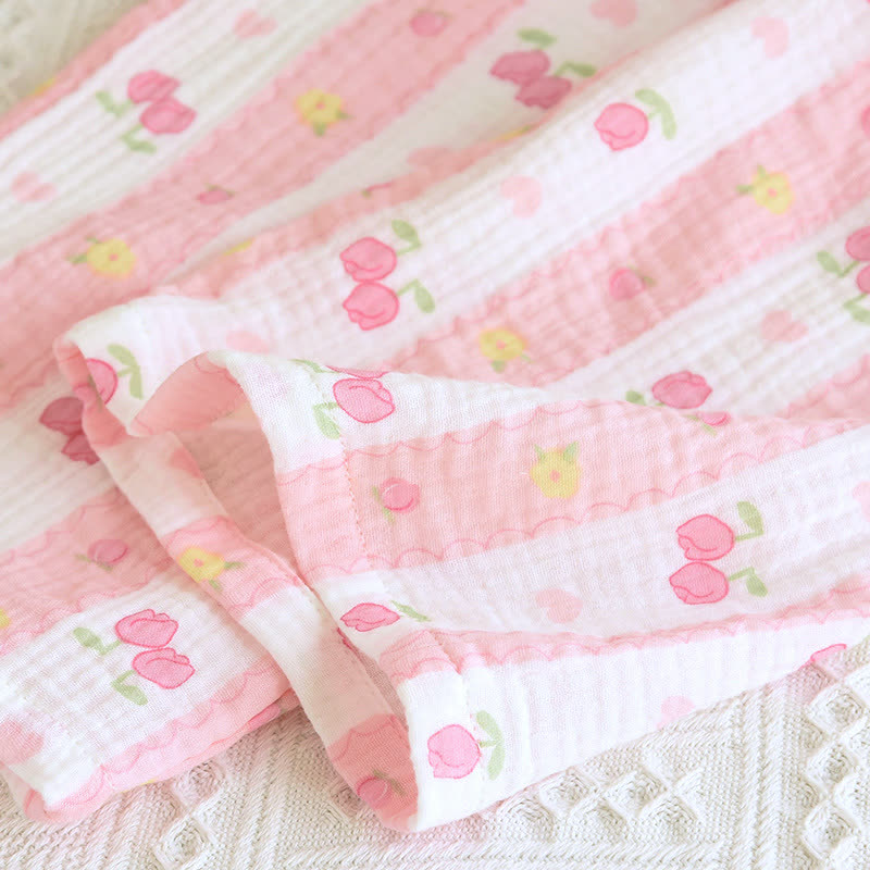 Completo da casa in cotone a righe rosa - image 11