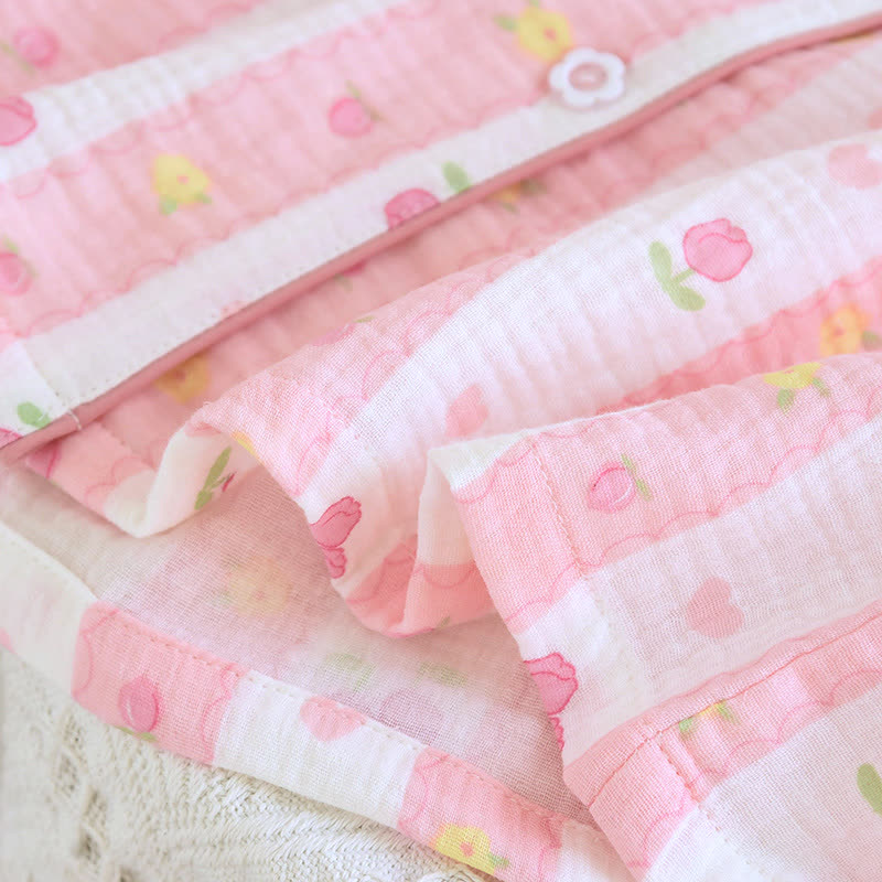 Completo da casa in cotone a righe rosa - image 9