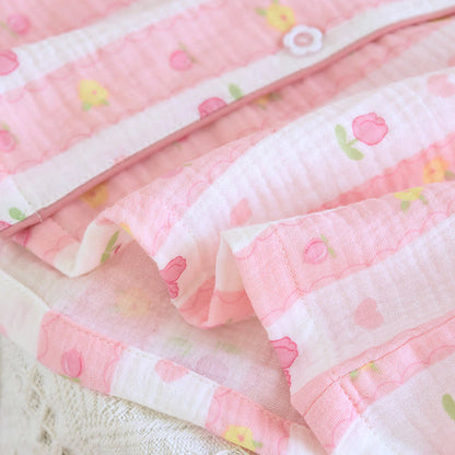 Completo da casa in cotone a righe rosa - image 9