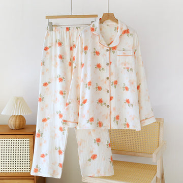 Completo da notte in garza di cotone Orange Rose - Beige - XL - image 0