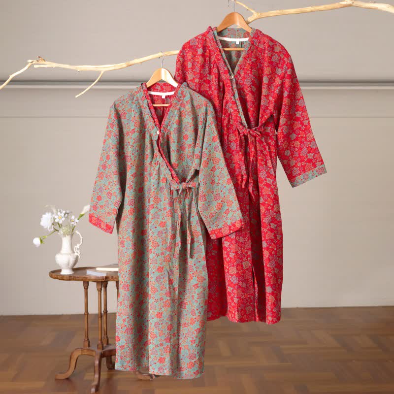 Camicia da notte in cotone con volant e rosa romantica - image 1