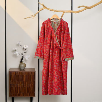Camicia da notte in cotone con volant e rosa romantica - image 0