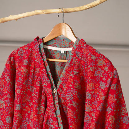 Camicia da notte in cotone con volant e rosa romantica - image 5