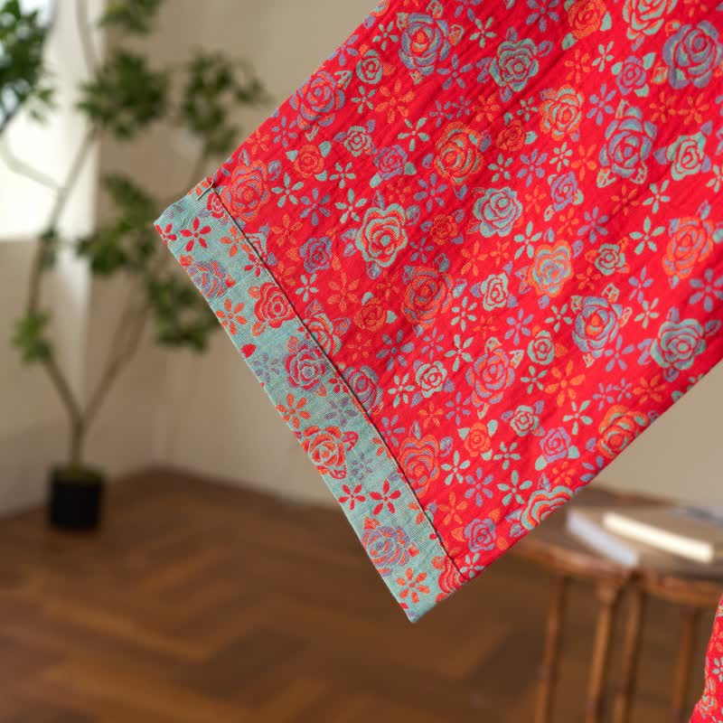 Kimono in cotone con motivo a rose romantiche - image 6