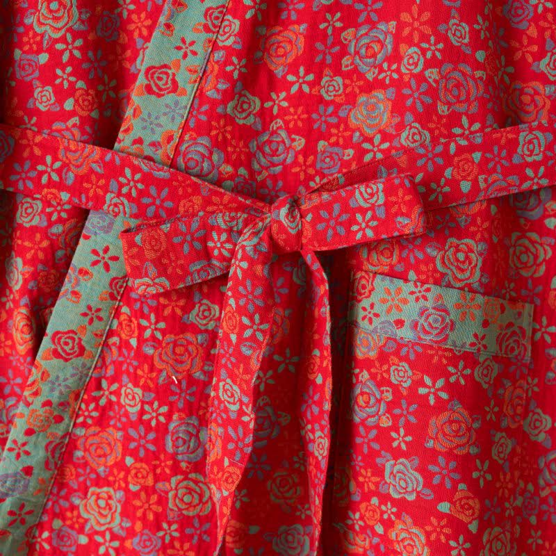 Kimono in cotone con motivo a rose romantiche - image 7