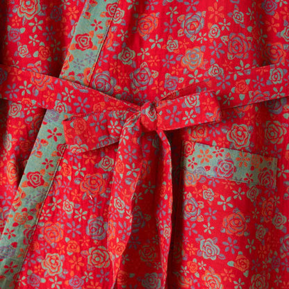 Kimono in cotone con motivo a rose romantiche - image 7
