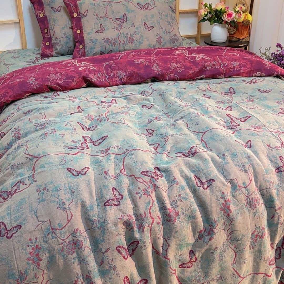 Set di biancheria da letto in garza di cotone Heritage Butterfly (4 pezzi) - image 2