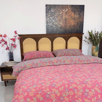 Set di biancheria da letto in garza di cotone con motivo floreale Country Gardenia (4 pezzi) - image 1