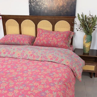 Set di biancheria da letto in garza di cotone con motivo floreale Country Gardenia (4 pezzi) - image 3
