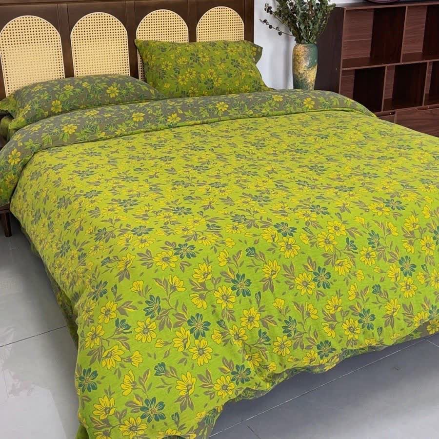 Set di biancheria da letto in garza di cotone con motivo floreale Country Gardenia (4 pezzi) - image 6