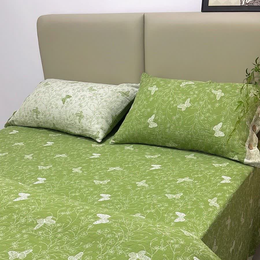 Biancheria da letto in garza di cotone con motivo floreale (4 pezzi) - image 3