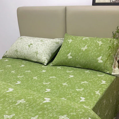 Biancheria da letto in garza di cotone con motivo floreale (4 pezzi) - image 3