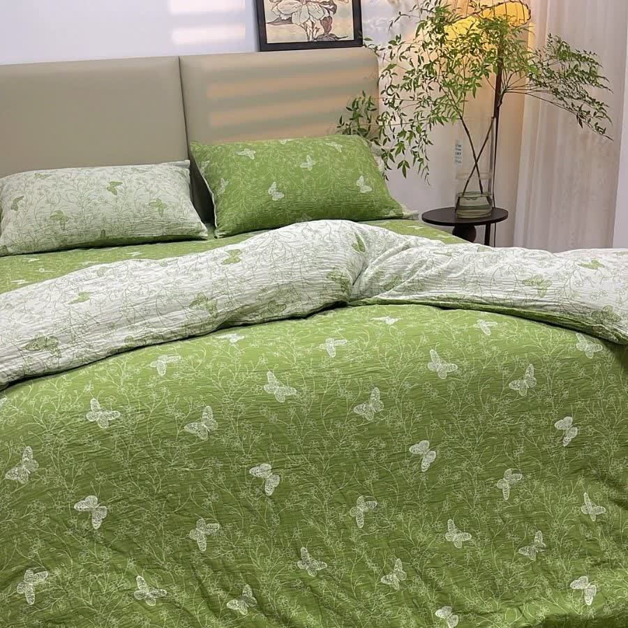 Biancheria da letto in garza di cotone con motivo floreale (4 pezzi) - image 1