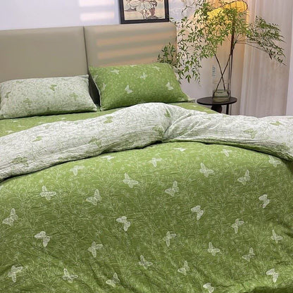 Biancheria da letto in garza di cotone con motivo floreale (4 pezzi) - image 1