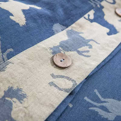 Set di biancheria da letto in garza di cotone Whimsical Pony (4 pezzi) - image 5