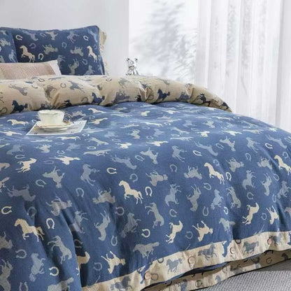 Set di biancheria da letto in garza di cotone Whimsical Pony (4 pezzi) - image 2