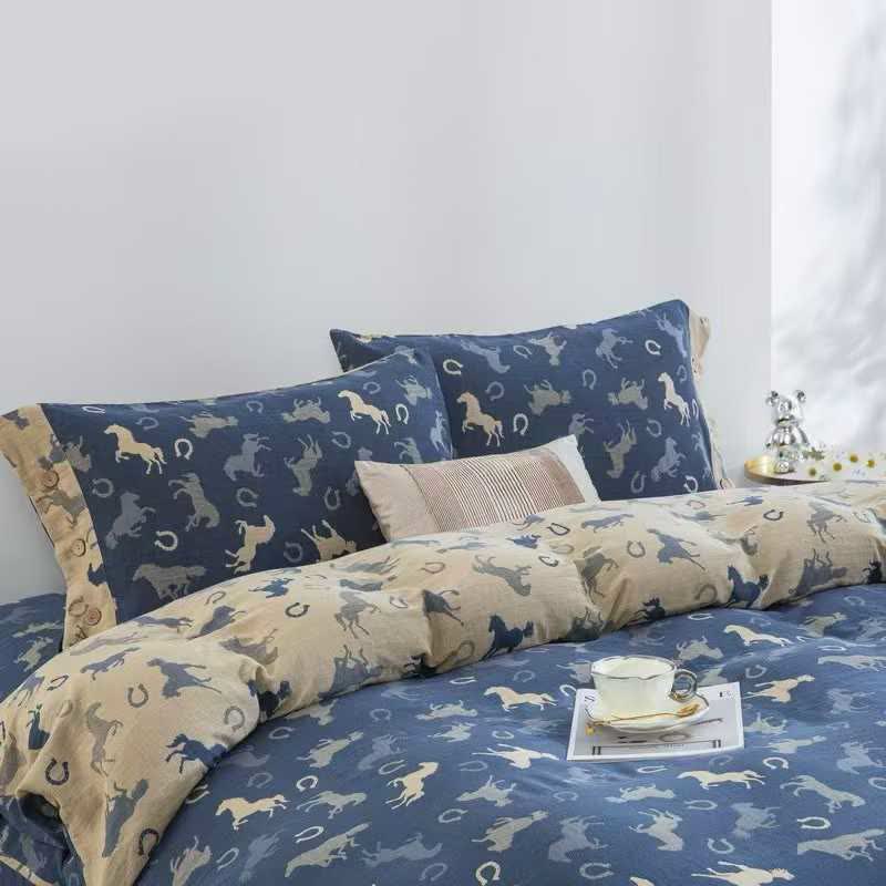Set di biancheria da letto in garza di cotone Whimsical Pony (4 pezzi) - image 1