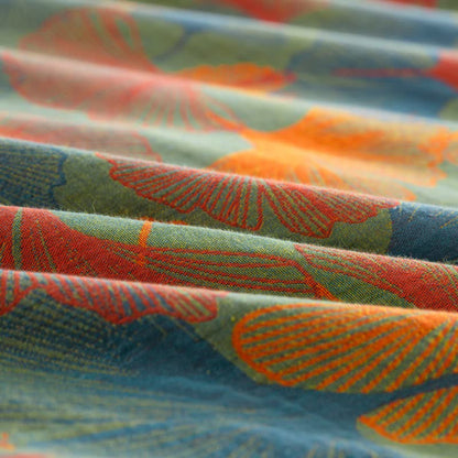 Set di biancheria da letto in garza di cotone con foglie di ginkgo artistiche (4 pezzi) - image 7