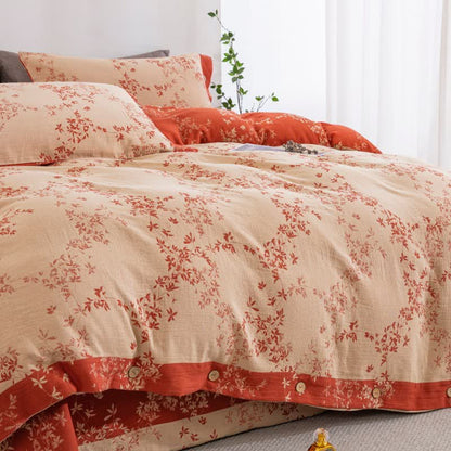 Set di biancheria da letto in garza di cotone Country Leaf (4 pezzi) - image 3