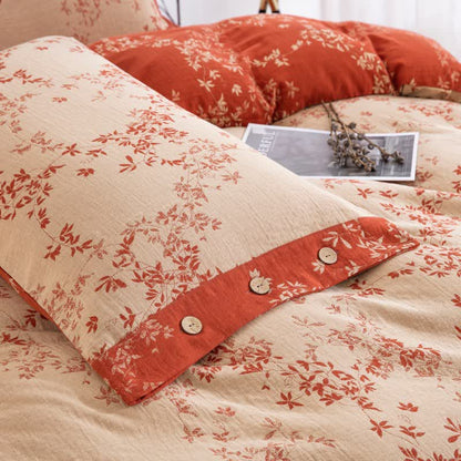 Set di biancheria da letto in garza di cotone Country Leaf (4 pezzi) - image 5