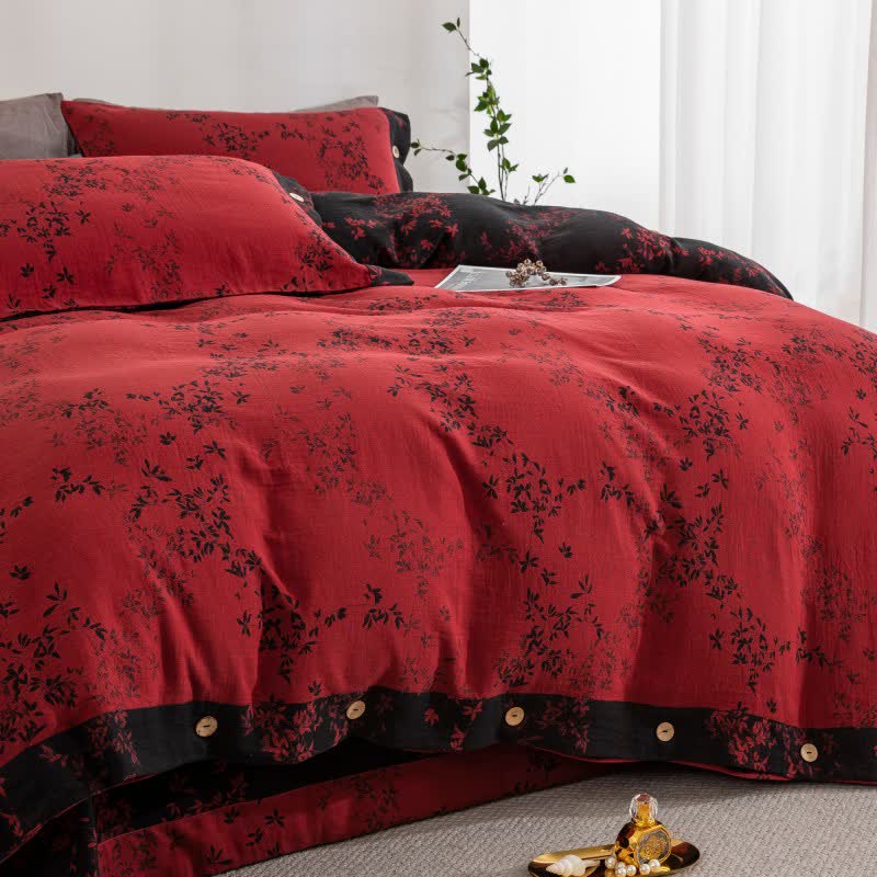 Set di biancheria da letto in garza di cotone Country Leaf (4 pezzi) - image 10