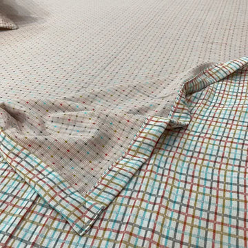 Copriletto reversibile in cotone a quadretti colorati - 2 federe - 48cm x 74cm - image 0