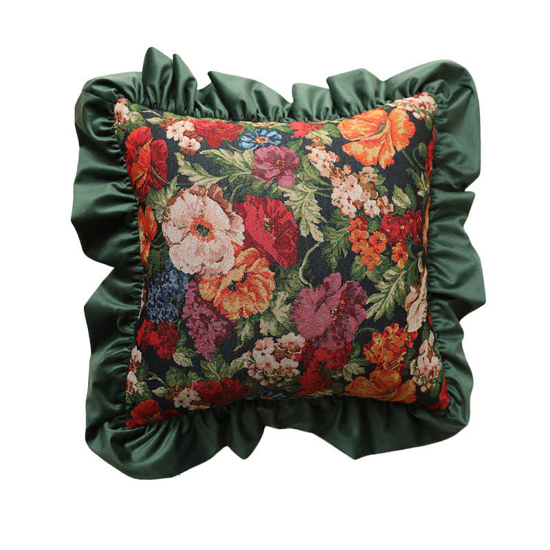 Cuscino con volant in stile country floreale - Verde - Federa - 48cm x 48cm - image 19