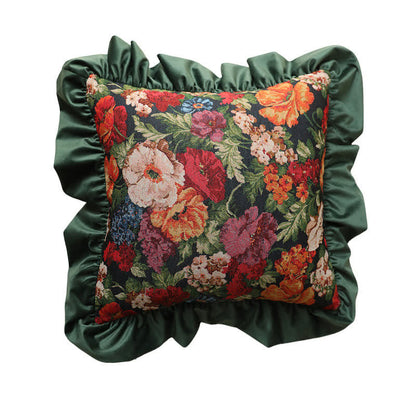Cuscino con volant in stile country floreale - Verde - Federa - 48cm x 48cm - image 19