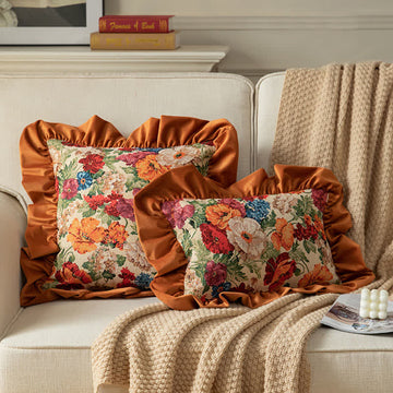 Cuscino con volant in stile country floreale - image 0